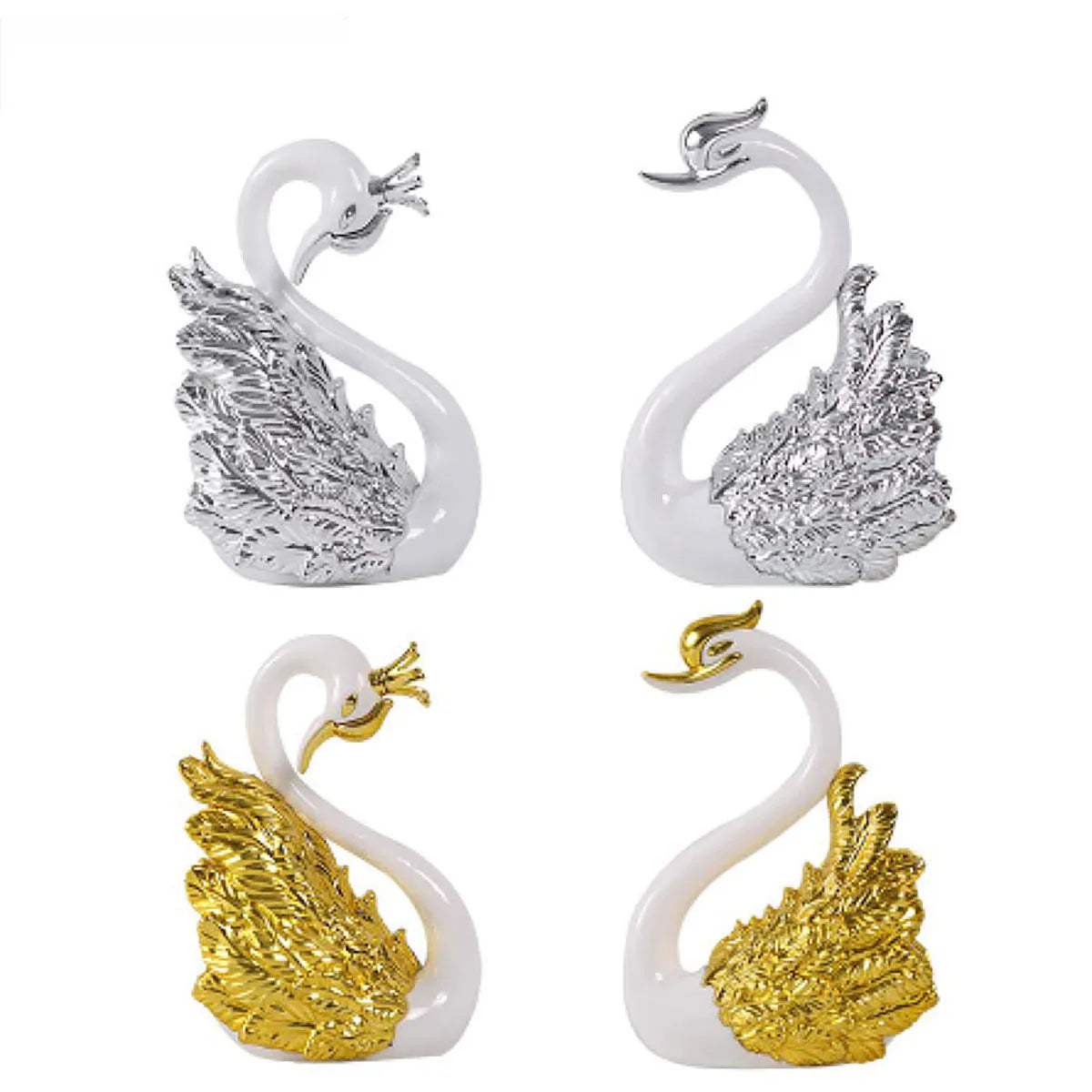 Mini Swan Couple Model Figurine Collectibles Car Interior Wedding Cake Decoration Wedding Gift for Guest Home Accessories