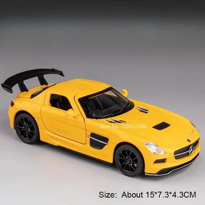 1:32 SLR 772S SLS Toys Model Sports Cars Alloy Diecast with Light Sound Vehicle Wheel Pull Back Miniature Car Boys Perfect Gifts