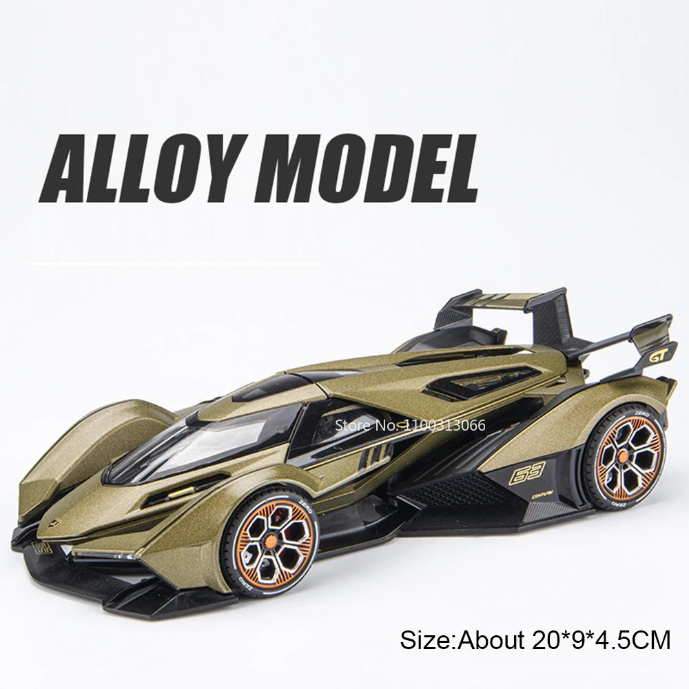 1:22 Lambor V12 GT P1 GTR Toys Models Alloy Diecast Cars Doors Opened Sports Car Rubber Tires Miniature Vehicle Toddler Gifts