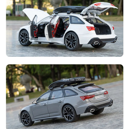 1/24 Scale RS6 Alloy Diecast Car Models Toy 6 Doors Opened Wheel with Pull Back Decoration Cars Kids  Boys Gifts Presents