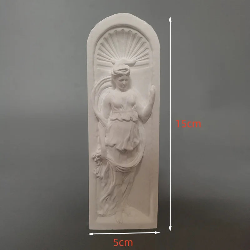Saintly Plaster Relief Wall Art Nordic Sculpture Shelf Display Desktop Art Bookcase Ornaments Photography Prop Artistic Diorama