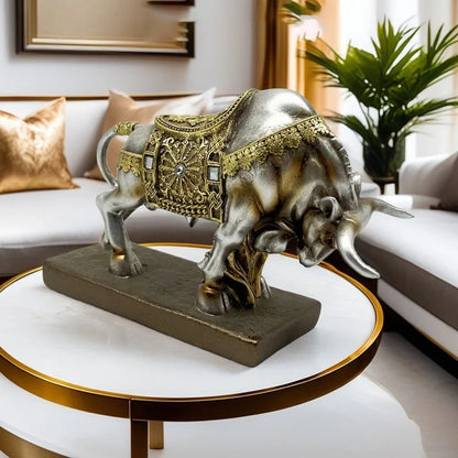Bull Statue Animal Sculpture Desktop Decoration Fengshui Ornaments Strength and Prosperity Symbol Home Office Cabinet Gift