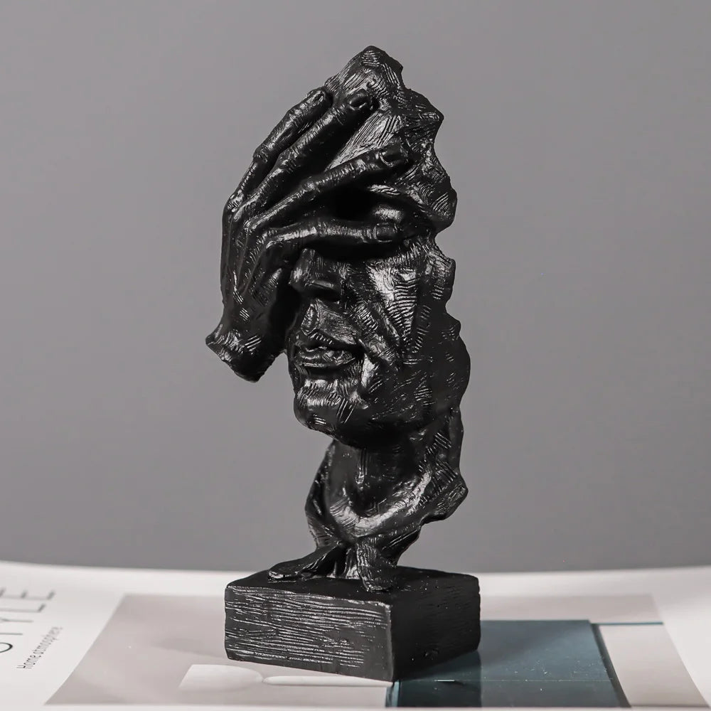 ARTLOVIN – Figurine de penseur Vintage, Sculpture artistique abstraite du visage, sans entendre/parler/voir, décoration de bureau moderne en résine pour maison