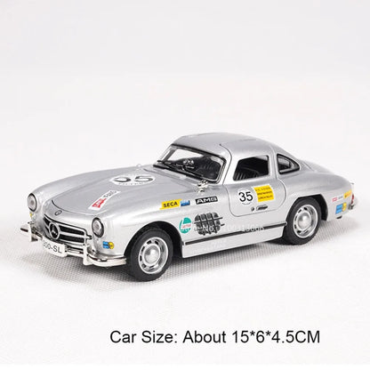 1:32 Alloy Diecast 300SL Toys Models Cars with Light Music Miniature Vintage Car Doors Opened Vehicles for Child Adult Gifts