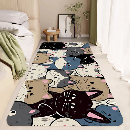 Teppich Schwarze Katze Fußmatte Eingang Fußmatte Kawaii Teppich Wohnzimmer Teppiche Schlafzimmer Küche Dekoration Home Fußmatten Fußmatten Fuß