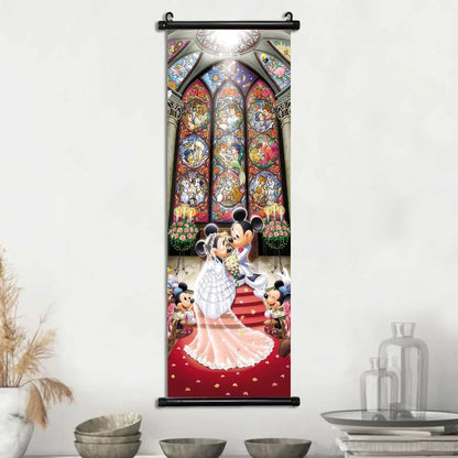 Disney Mickey Mouse Wallpaper Wall Artwork Canvas Hanging Scroll Poster Painting Print Home Decoration Art Child Birthday Gift