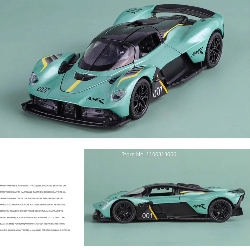 1:32 Alloy Valkyrie Vulcan Toys Models Cars Wheel Pull Back Miniature Car with Light Music Supercar for Boys Collection Gifts