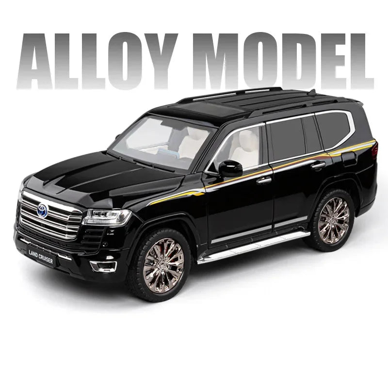 1:18 Alloy Diecast Land Cruiser LC300 Models Toys Cars 6 Doors Opened SUV with Light Music Pull Back Vehicles Toddler Kids Gifts