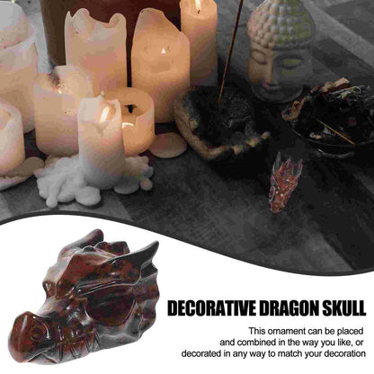 Crystal Dragon Head Figurine Living Room Dragon Skull Tabletop Dragon Skull Ornament