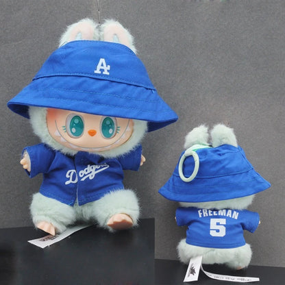 Labubu Doll Clothes 15/17cm Labubu Clothes Sitting Party Number 17 Baseball Clothes Children'S Diy Doll Accessories Gift