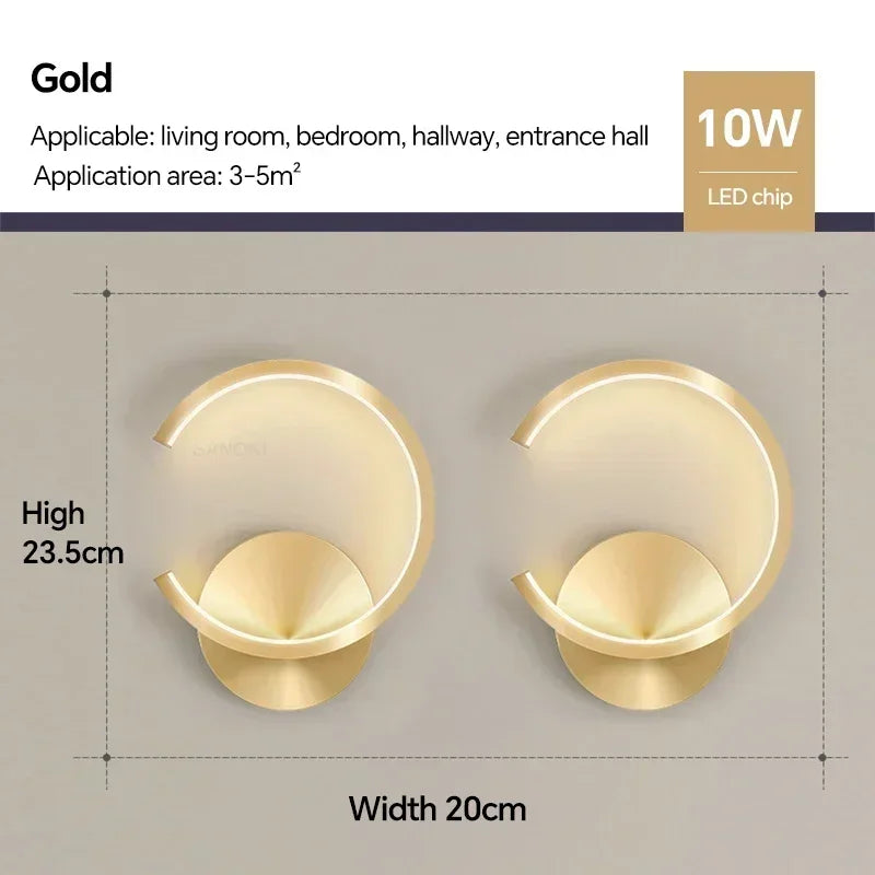 Modern LED Wall Lamp Nordic Black White Golden Wall Lighting For Living Bedroom  Aisle Home Decor Fixtures Indoor Wall Lamps