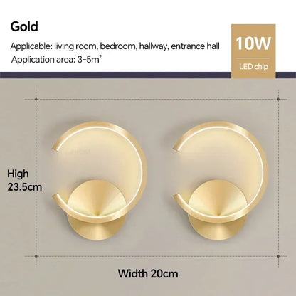 Modern LED Wall Lamp Nordic Black White Golden Wall Lighting For Living Bedroom  Aisle Home Decor Fixtures Indoor Wall Lamps