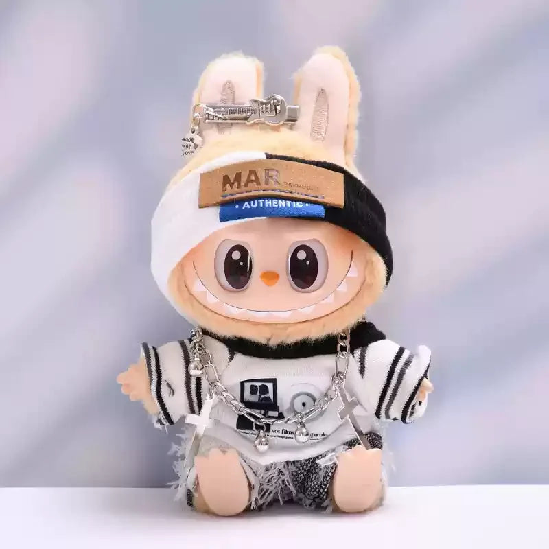 17cm Cute Mini Plush Dolls Outfits Lafufu Korean  Idol Doll Clothing Accessories Full Set Handsome Style Suits  Toy Gifts