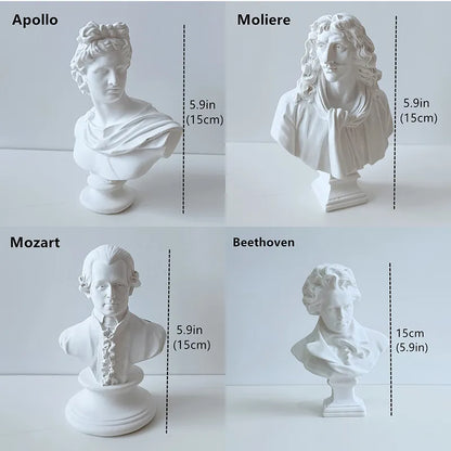 Statue décorative pour salon, Sculpture artistique, figurines en résine pour décoration, bibliothèque de bureau, ornements de maison Beethoven Apollo
