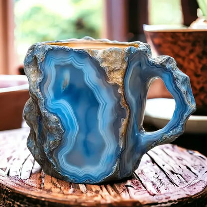 Hot Natural Resin Mineral Crystal Coffee Cups Colorful Large-Capacity Agate Crystal Cups Household Necessities