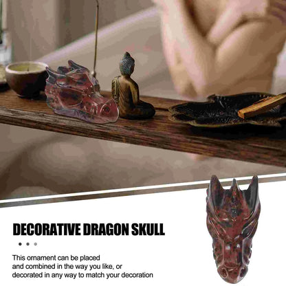 Crystal Dragon Head Figurine Living Room Dragon Skull Tabletop Dragon Skull Ornament