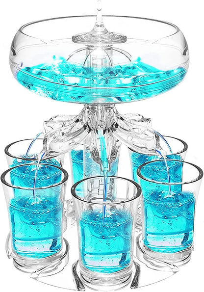 Distributeur de boissons de fête avec 6 verres à Shot, support en acrylique, outil de jeu à boire, ensemble de verres à vin pour Bar de réunion de famille