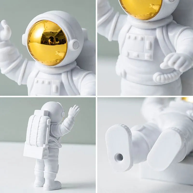 Astronaut Ornament Yellow Moon Ambient Light Office Wine Cooler Decorations Modern Astronaut Desktop Ornaments Modeling