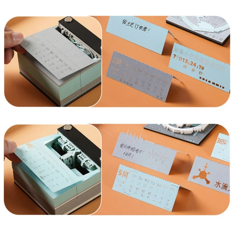 3D Paper  Calendar 2024 Weekly Calendar  Blue Earth Notepad  3D Memo, Birthday Gift, Children's Handicrafts, Home Decoration