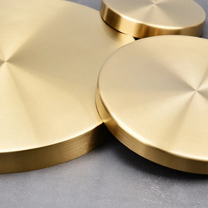 Kitchen 304 Stainless Steel  Gold plate Space Saving Round Shape Jewelry Display Decorative Storage Tray Desktop Bathroo