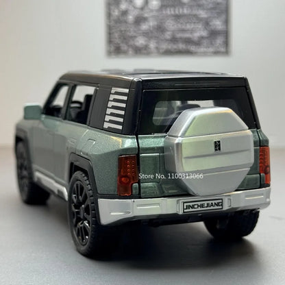 1/32 Alloy Model Cars BYD Look Up Off-road Vehicles Diecasts Model Toy 6 Doors Can Be Opened with Light Sound SUV for Boy Gifts