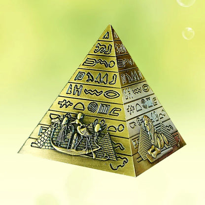 Egyptian Pyramids Figurine Desktop Statue Home Office Pyramid Model Building Decoration for Friends Souvenir(Bronze)