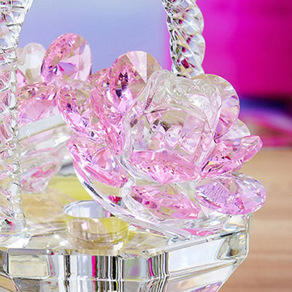 Crystal Flower Basket Decoration Living Room Wine Cabinet Wedding Small Gift Teacher Mother'S Day Gift Dressing Table Car Decor
