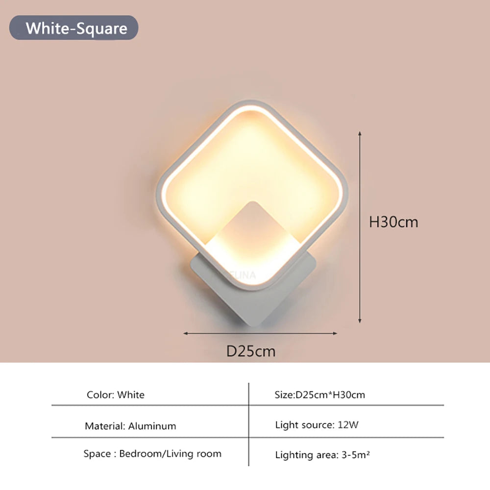 Modern LED Wall Lamp Round Light Aluminium Home Decor For Bedside Living Room Hallway Study Starway Wall Sconce Lighting Fixture