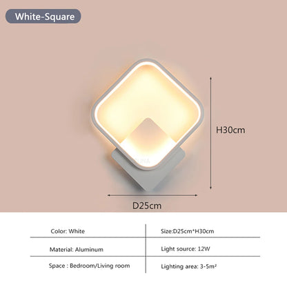 Modern LED Wall Lamp Round Light Aluminium Home Decor For Bedside Living Room Hallway Study Starway Wall Sconce Lighting Fixture