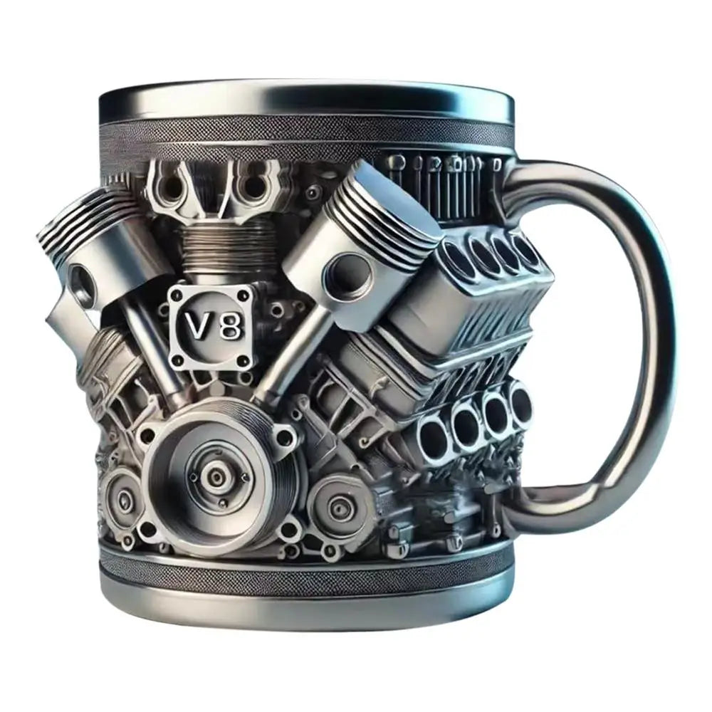 304 Stainless Steel Insert Resin Beer Danegeld Tankard Coffee Beer Mugs Cup Water Mug Coffee Cup V8 Engines Stainless Steel Cup