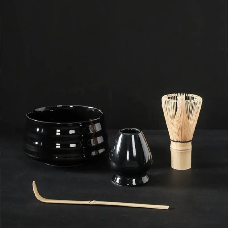 Ensemble Matcha japonais, fouet en bambou sûr, cuillère à thé, service à thé, magasin de boissons d'intérieur, outils de préparation du thé, accessoires 4 pièces