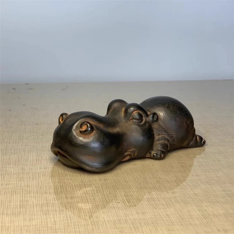 Creative Hippopotamus Decoration Ornaments Animal Pen Holder Paperweight Tea Pet Ornaments Bonsai Landscaping Multi-functional