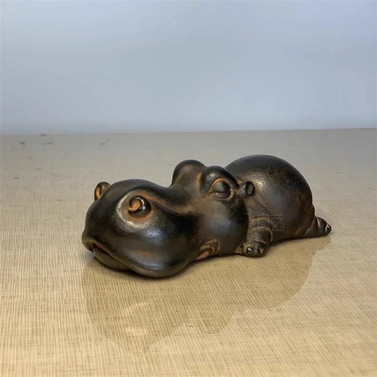 Creative Hippopotamus Decoration Ornaments Animal Pen Holder Paperweight Tea Pet Ornaments Bonsai Landscaping Multi-functional