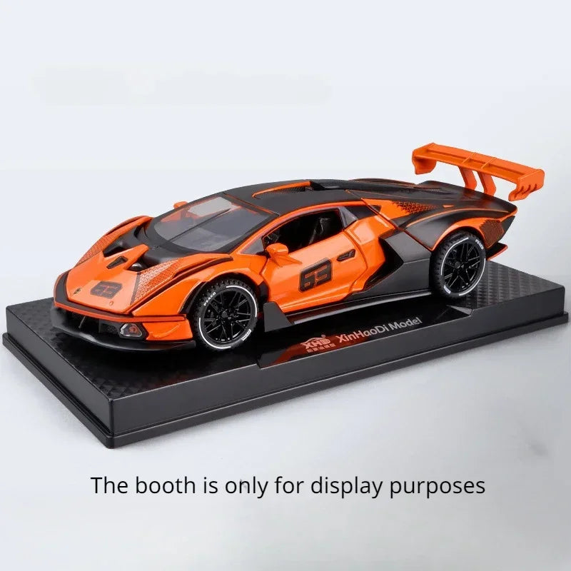 1:32 Scale Lambor SCV12 Alloy Car Toy Metal Diecast Model Vehicle with Light Sound Pull Back Function Sport Car for Boy Gifts