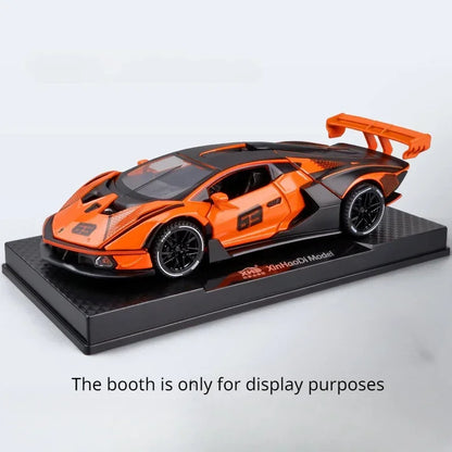 1:32 Scale Lambor SCV12 Alloy Car Toy Metal Diecast Model Vehicle with Light Sound Pull Back Function Sport Car for Boy Gifts