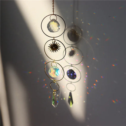 Sun Catcher Crystal Hanging Glass Prisms Suncatcher Wind Pendants Rainbow Maker Light Catcher for Home Window Garden Decorations