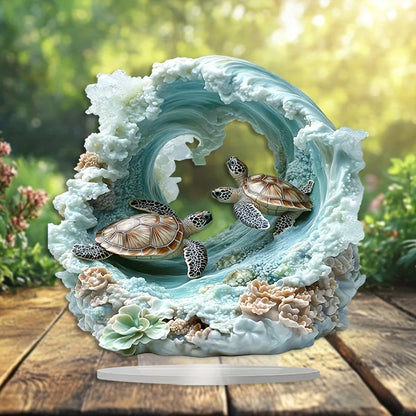 Bohemian Ornament/turtle Ornament/2D Acrylic with Stand, Suitable for Home and Office.