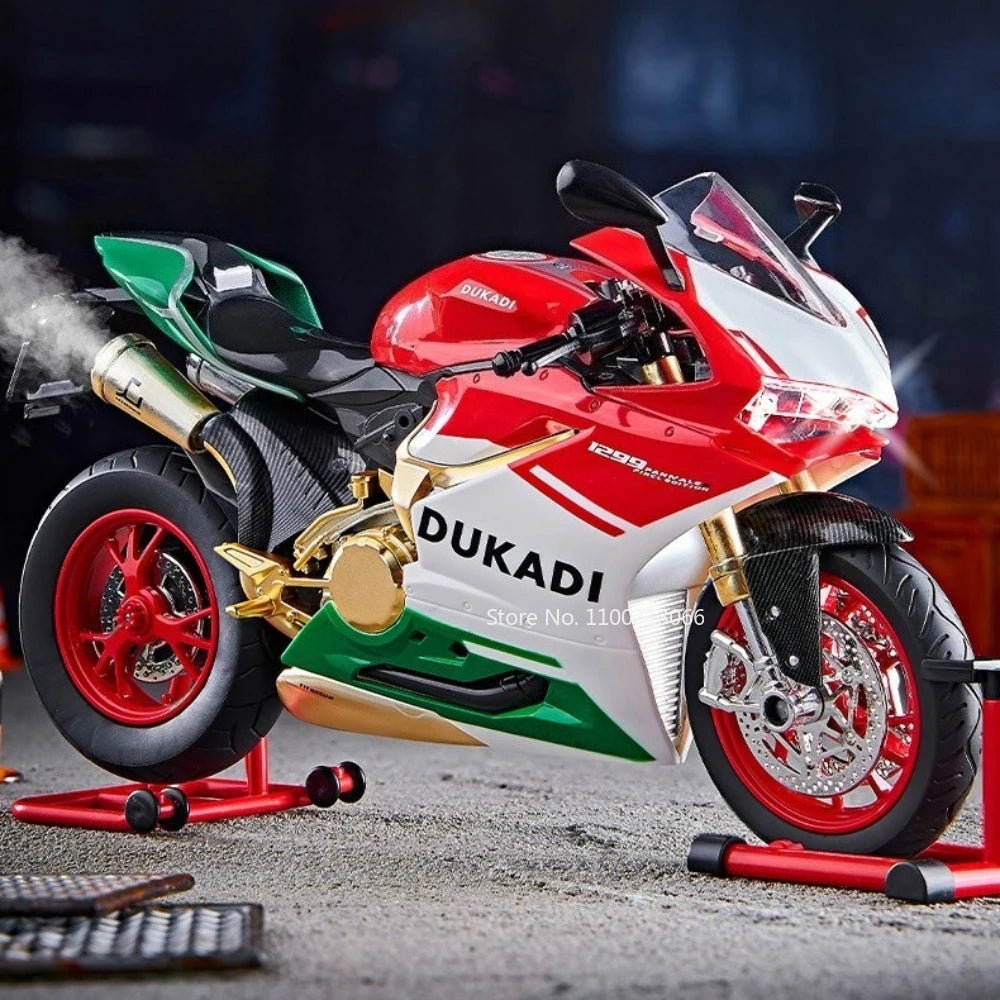 1:9 1299 Kawasaki Ninja H2R Motorcycles Models Miniature Cars Toys Alloy Diecast Light Sound Wheel Turned Vehicles Child Gifts