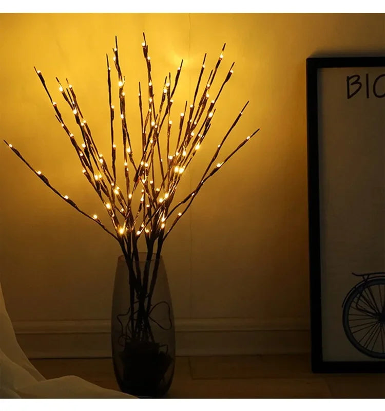 LED Willow Tree Branch Lamp Floral Night Lights 20 LED Vase Floral Light Home Christmas Birthday Wedding Party Indoor Decor