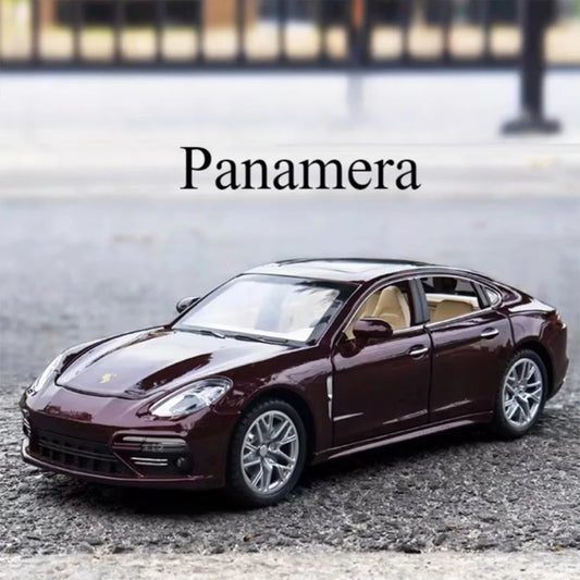 1:24 Panamera 911 Turbo S Metal Cars Toys Diecast Models Rubber Tire With Light Music Vehicles Toy Children Collectible Gifts