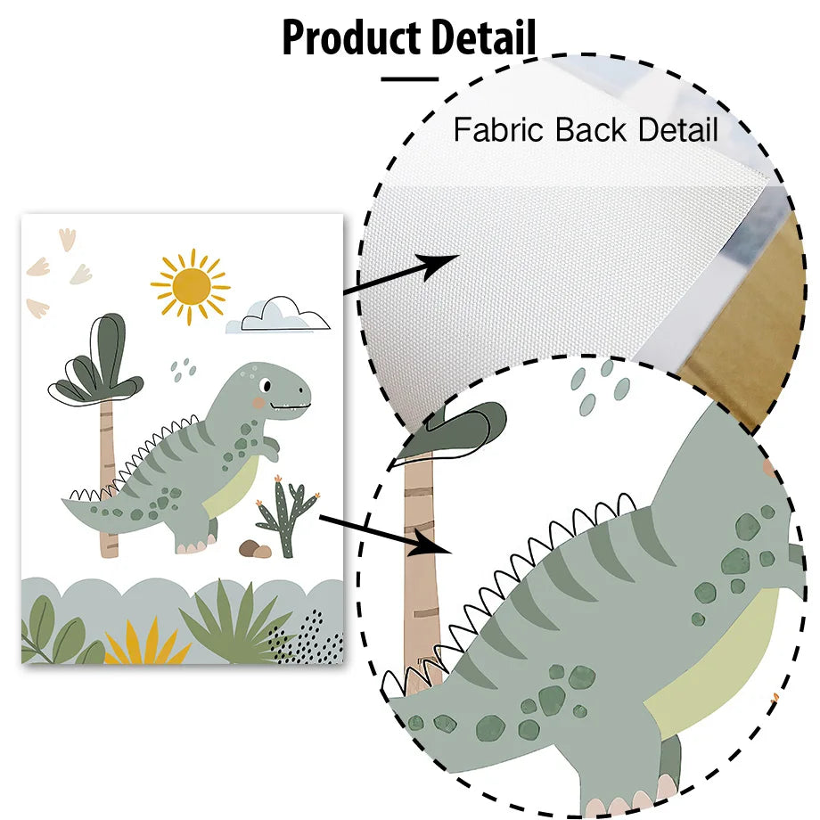 Jurassic Period Dinosaur Custom Baby Name Wall Art Canvas Painting Nordic Dino Posters And Prints Wall Pictures Kids Room Decor