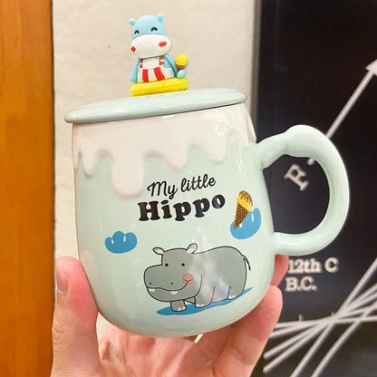 Großhandel Niedliche Cartoon-Keramikbecher Kaffeetassen Milchteebecher Frühstückstasse Trinkgeschirr Neuheitsgeschenke