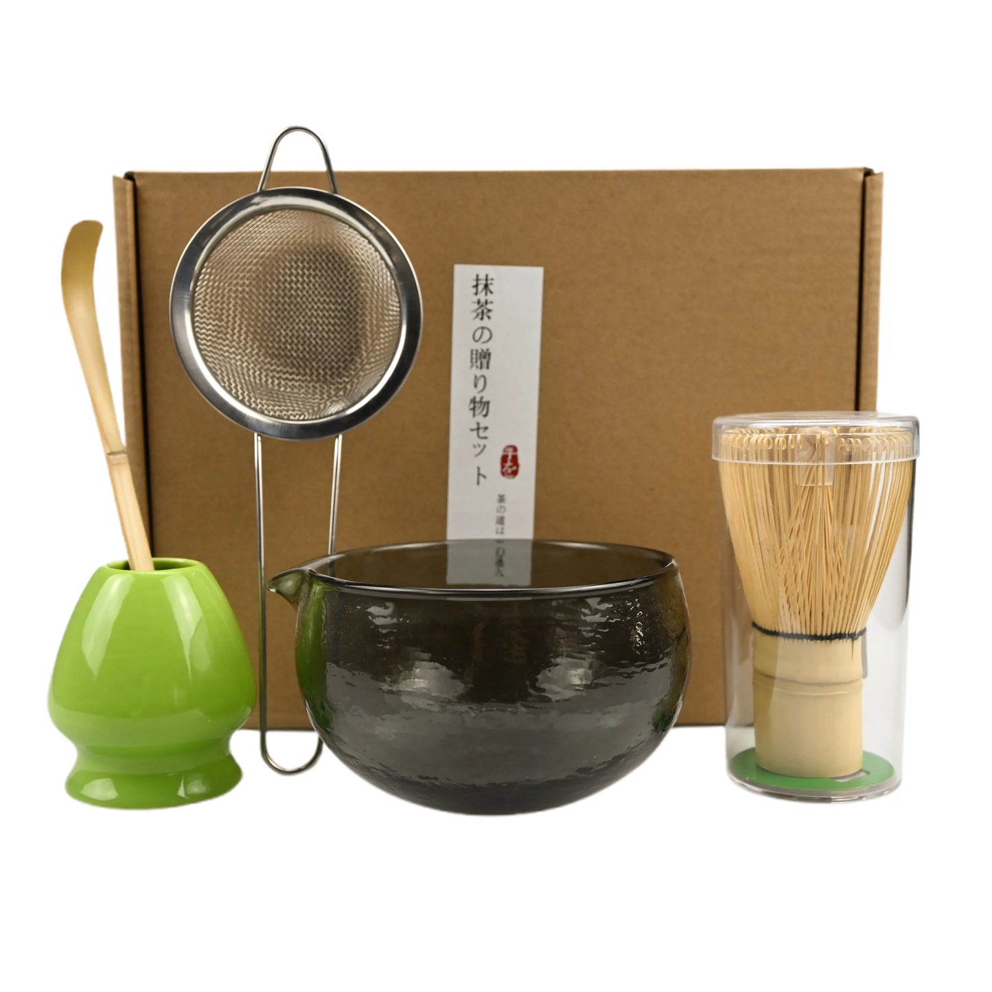 5PCS/Set Japanese-style Matcha Bowl , Spoon, Tea Whisk, Sieve Mesh, Perfect Gift For Ceremony, Traditional Decoration