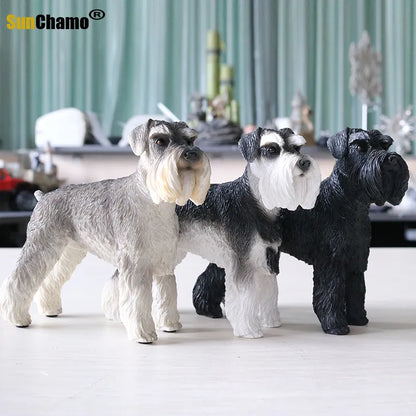 Fashion Decoration Crafts German Schnauzer Articles Murals Accessories Dog Models Figurines Miniatures  Home Decore