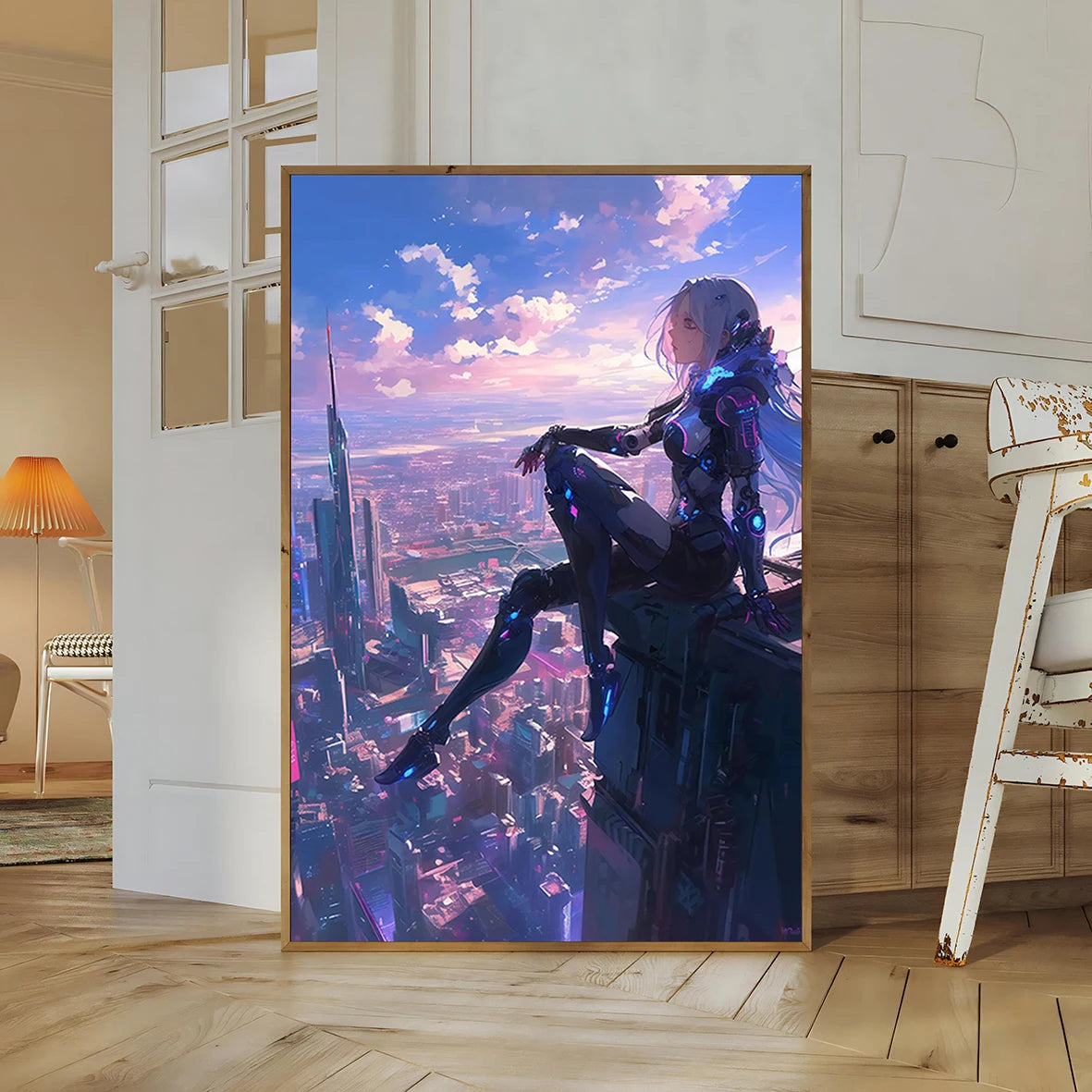 Cyberpunk Self-adhesive Poster Anime Movie Wallpaper Figures Wall Art Bedroom HD Decor Gift Home Decoration Painting Pictures