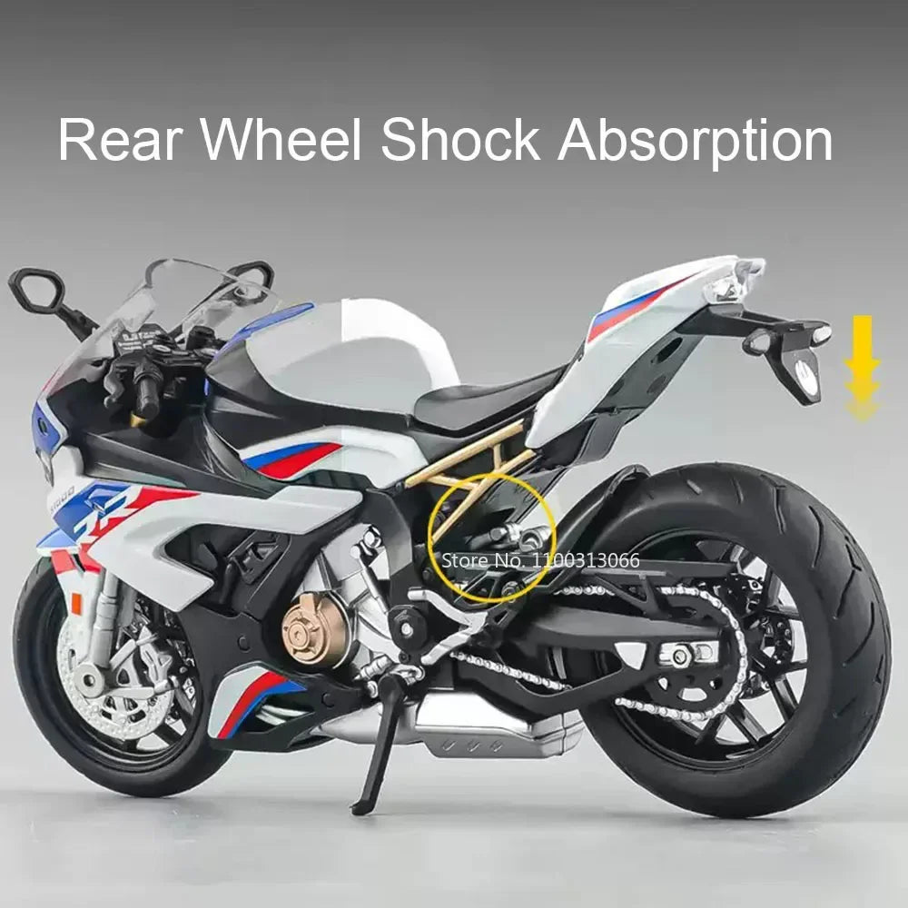 1:12 S100RR Kawasaki Ninja H2R Motorcycles Models Cars Toys Alloy Diecast Miniature Model with Light Vehicle Kids Birthday Gifts