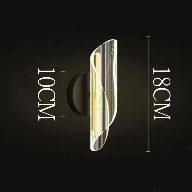 Modern Thin Waist LED Wall Lamp Bedroom Study Restaurant Hotel Bedside Streamer Wall Lamps Living Room Decor Scroll Wall Lights