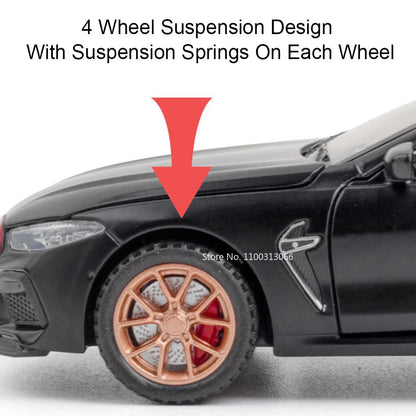 1:32 Alloy M8 Model Toys Cars with Light Sound Rubber Tires Miniature Vehicles Doors Opened Police Car Kids Children's Day Gifts