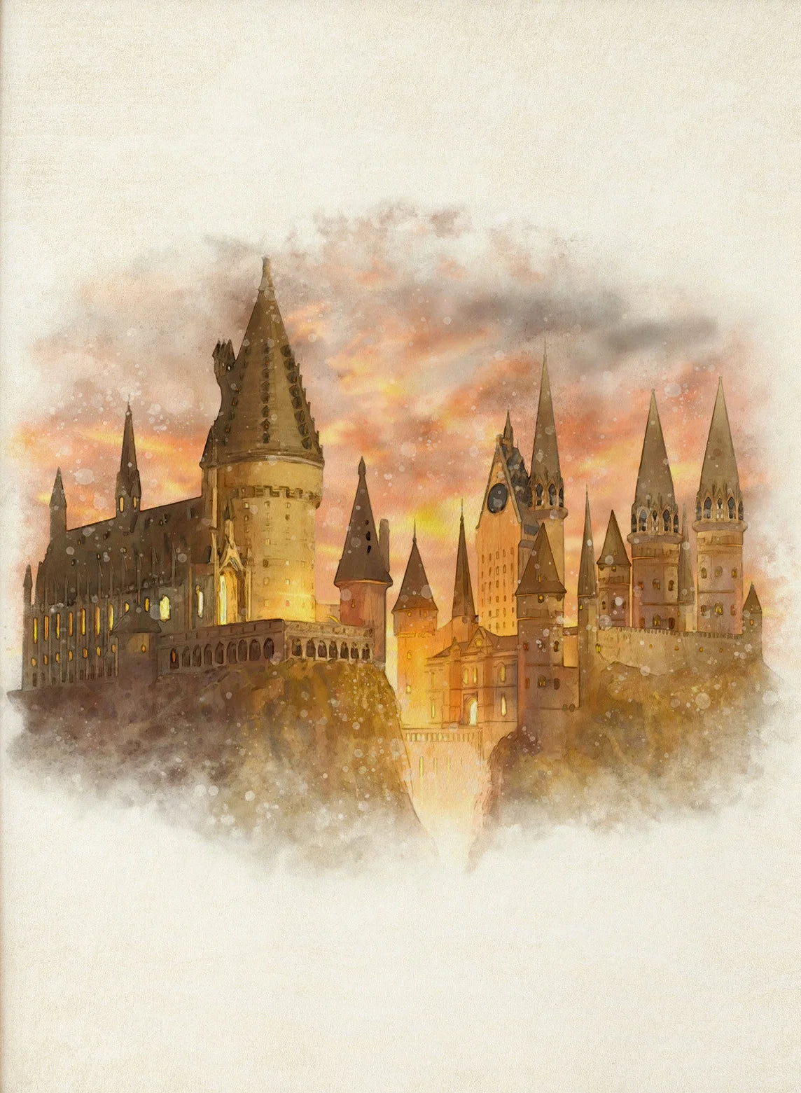 Wizard Inspired H-Hogwarts Poster Owl Magical School Castle Pumpkin House Canvas Painting Nursery Wall Art Kids Room Home Decor