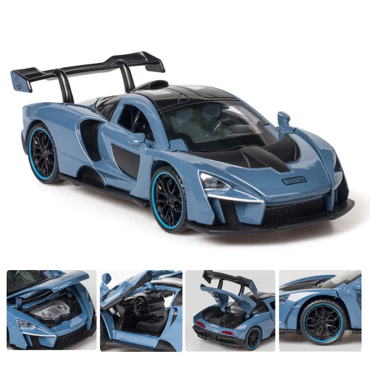 1/32 Scale Senna Alloy Cars Models Diecasts Metal Toys Vehicles Model Simulation Sound And Light Collection Kids Birthday Gifts